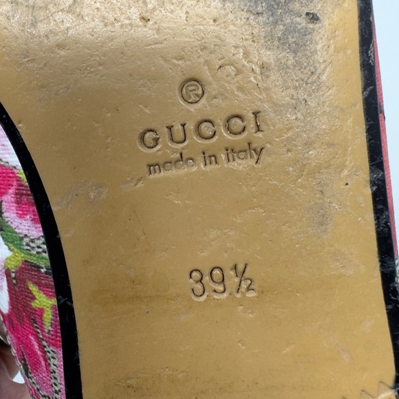 Gucci Princetown GG Supreme Pink Floral Blooms Horsebit Mules Loafers EU 39.5 - Picture 10 of 10